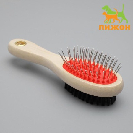 Bilateral brushes with a wooden handle small, 5 x 17 cm