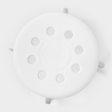 Stool with plastic seat, white color-5