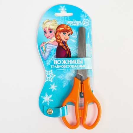 Baby scissors 12 cm, safe, plastic handles, cold heart, mix-3
