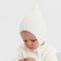 Knitted children's hat minku, white color, size 36-38