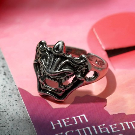 The ring "Mask they", the color is black silver, dimensionless-3