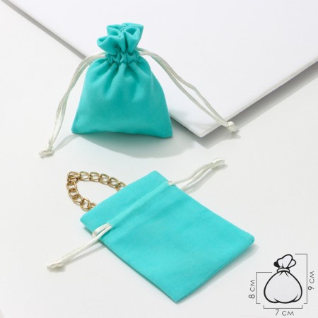 Velvet bag "Classics", 9 × 7 cm, blue color-1