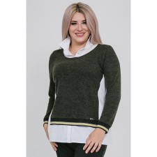Women's tunic, size 64, dark green color