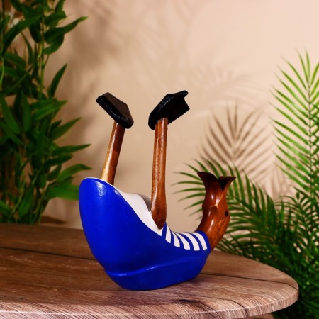 Standing for a bottle "Duck in the blue" tree 25x10x20 cm-3