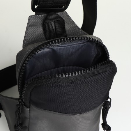 Textile sling bag, gray color-3