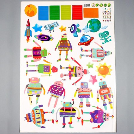 Stick plastic interior color "robots" 50x70 cm-1