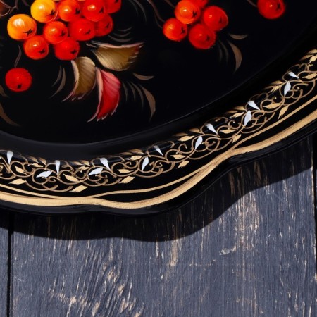 Zhostovsky tray, 30x23 cm, small, oval-1