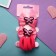Sofia hair set (4 elastic bands, 2 clamps) Bow's bow, pink