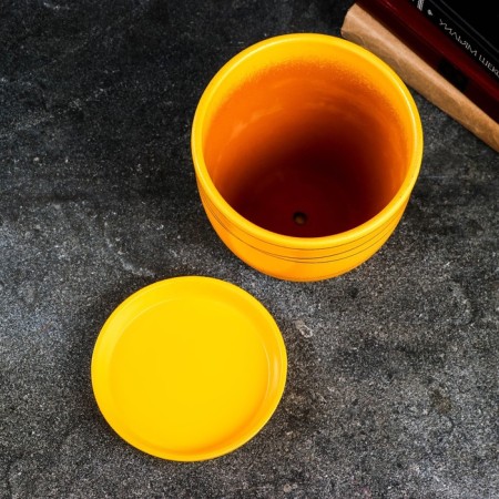 Flower pot "Magnolia" yellow, 2.4 liters-2