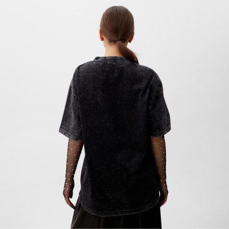 Women's T -shirt Mist icon made of boiled cotton, p. M, black-4