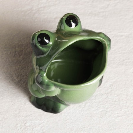 A glass under the toothbrush "Frog"-5
