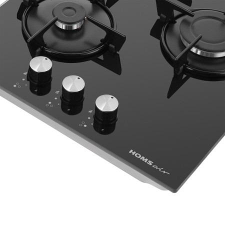 Honing surface Homsair HGG431BK, gas, 3 burners, black-8