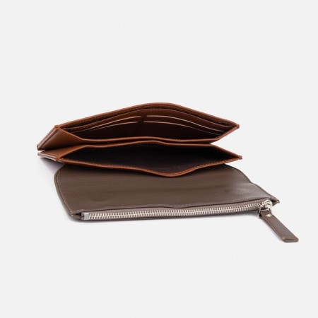 Women's wallet on magnets, red/brown color-2
