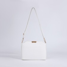 Bag Cross-Bodi with a zipper, white color