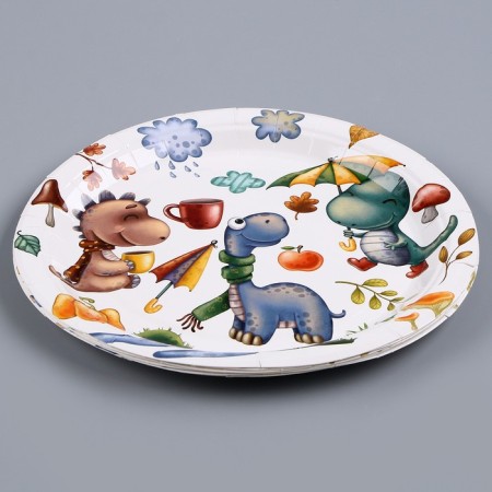 Paper plate "Dinosaurus", in a set of 6 pcs.-1