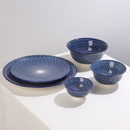 Poramic plate "Boda", d = 22 cm, blue color-5
