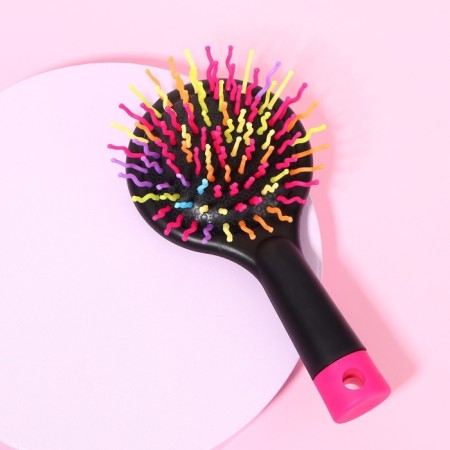 The comb is massage, with a mirror, 7.7 × 15.2 cm, color mix-1