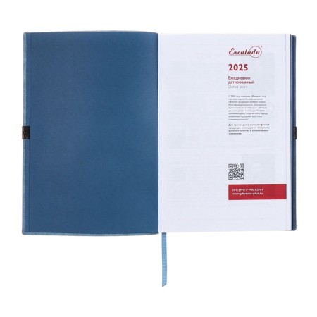 Dated 2025 diary, A5, 176 Escalada sheets, soft cover cover, pancake embossing, liesse, block 70 g/m2, blue-6