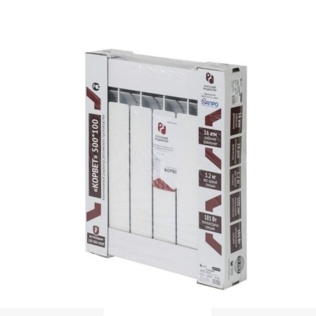 Aluminum radiator "Russian radiator" corvette, 500 x 100 mm, 6 sections-3