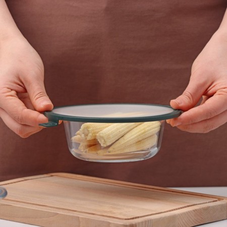 Vacuum lid for utensils shade, d = 16 cm, green color-5