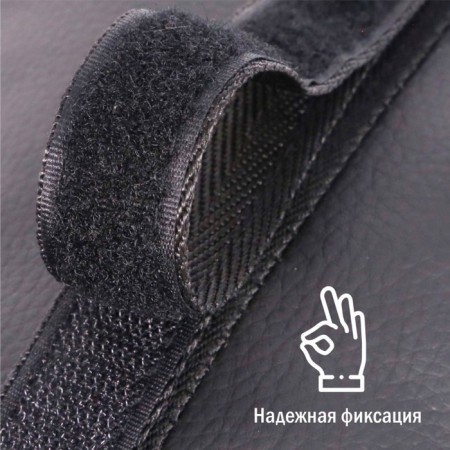 Siger pillow "Automobile Bone", on a car's headrest, perforated eco -leather, black-3