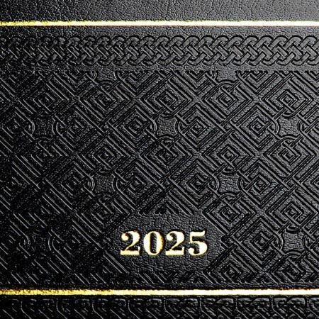 Dated diary 2024 A5 176 sheets, Devente.symbol, hard -skinned artificial leather, embossing foil, lies, cream block 70 g/m2, black-2