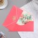 Money envelope "Universal" velvet, flower, pink background, 19x9.3 cm