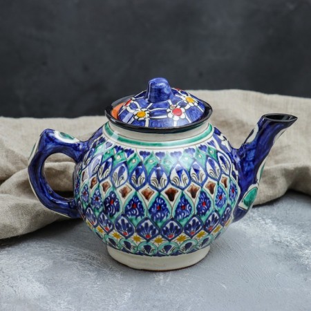 Rishtan ceramics "Patterns", 1000 ml, blue-6