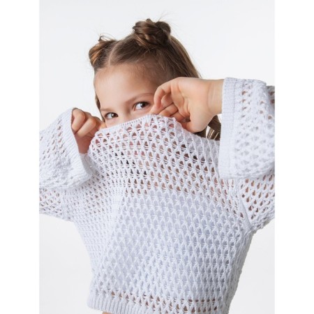 Sweater Children's Amarobaby Lattice, height 128 cm, white color-10