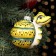 Christmas porcelain ball "Green Snake", graphics, 10 cm