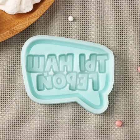 Silicone form “You are our hero”, 8 × 6.7 × 1 cm, turquoise color-1