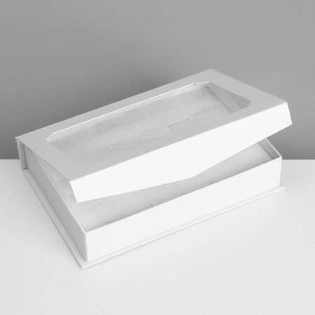 Strack for jewelry "Casket" 36 seats, 18.5 × 12.5 × 4 cm, white color-3