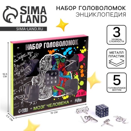 Puzzle Metal “human brain”, a set of 5 pcs.