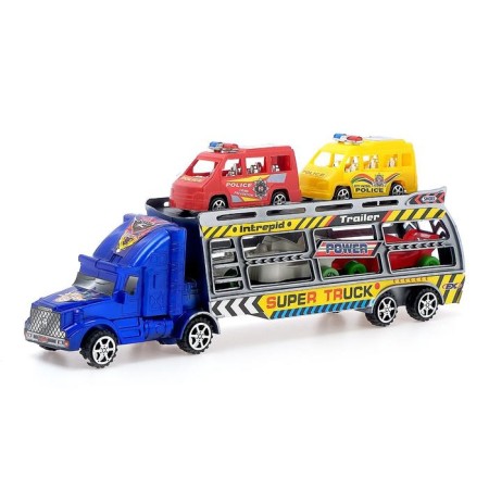 Truck Inertial "Avtobos", with cars, MIX color-4