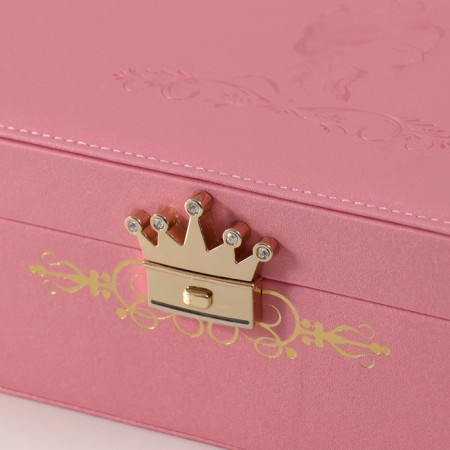 Casket to the leatherette for jewelry "Queen" pink 18x27x9 cm-2