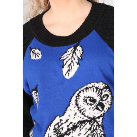 Women's sweater, size 54, the color is blue, black-4
