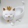 Souvenir Polystone stand "Sleeping cat in the crown" White 21x12x25 cm