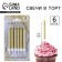 Candles for cake, gold, 6 pcs.