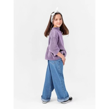 Свитер для девочки Amarobaby Knit Soft, рост 140 см, цвет фиолетовый-4