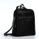 Women's backpack made of artificial leather with lightning, 3 pockets, black color