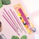 Set of candles in the cake, 6 pieces "Happy", 17 cm, pink with metallic