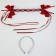 Carnival bandage "Lolita", red color with white braid
