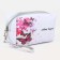 Cosmetic bag with lightning, white/pink color