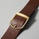 Genuine leather bag, adjustable, with carbines, 60 ± 2 cm × 2.5 cm, brown color/gold