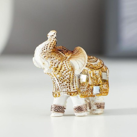 Polystone souvenir "White elephant with a blade of Arab carpet" mix 5.5x5x2.2 cm-5