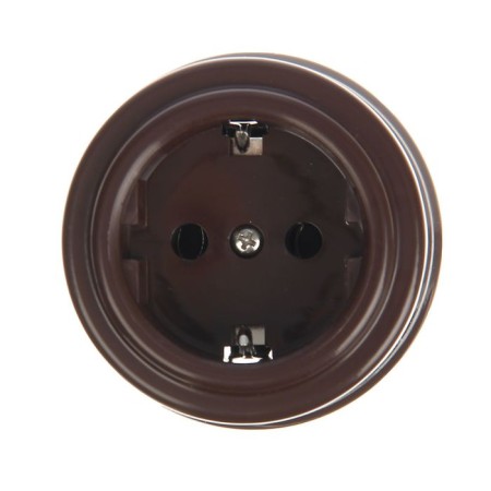Bironi socket, with salary, plastic, brown-1