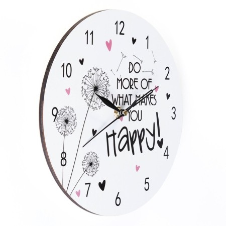 Wall clock, series: Happiness, "Be happy!", Discrete move, D-23.5 cm-4