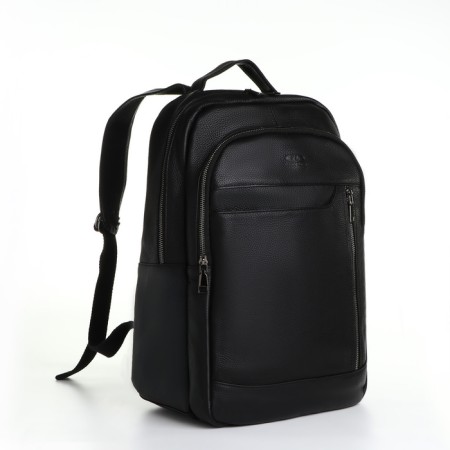 Women's backpack city on lightning, Fidelio Largo, 2 external pockets, black color