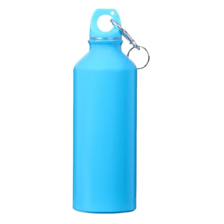 Water bottle, 500 ml, aluminum case, plastic, blue-1