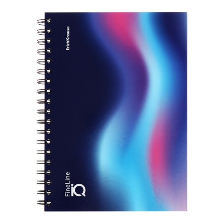 A notebook B5 80 sheets in a cage on a spiral Erichkrause IQ Fineline, B5, glossy, laminated mix-3